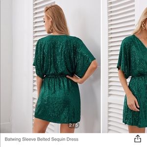 Turquoise green sequin dress